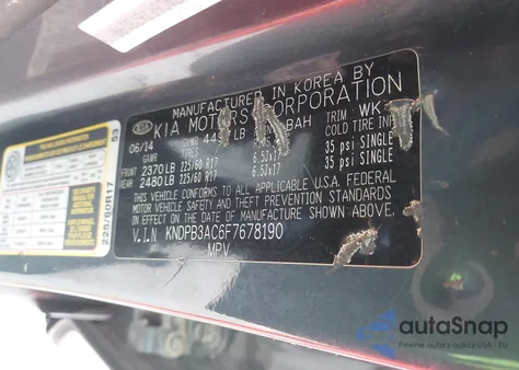 2015 Kia Sportage Lx from USA, damaged, VIN KNDPB3AC6F7678190